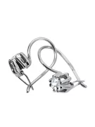 Plata de ley 925 14k 583 Zircon pendientes vec053s Ruso Soviético URSS Artesanía vintage Art Deco style